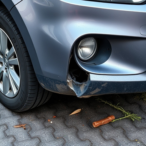 damaged car bumper