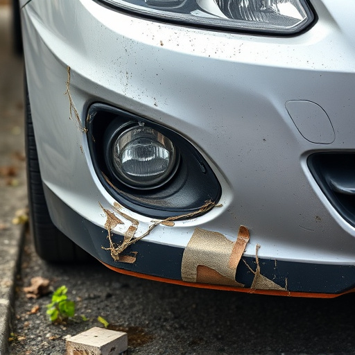 damaged car bumper