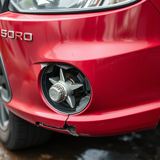 damaged car bumper