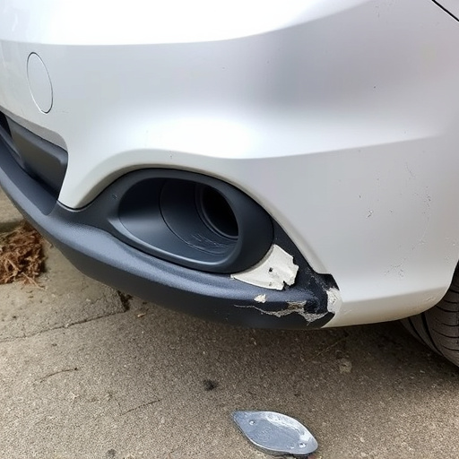damaged car bumper