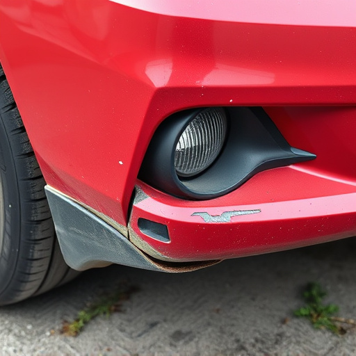 damaged car bumper