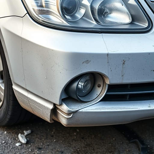 damaged car bumper