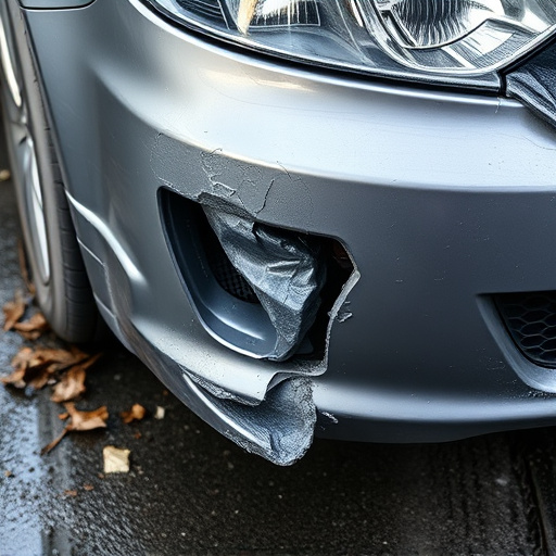 damaged car bumper