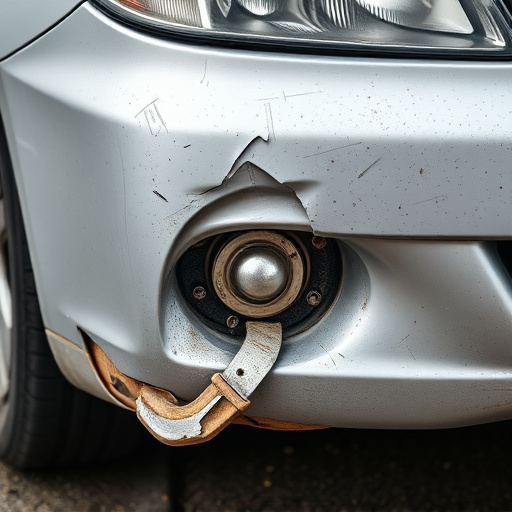 damaged car bumper