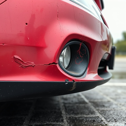 damaged car bumper