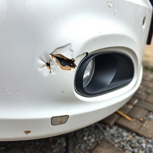 damaged car bumper