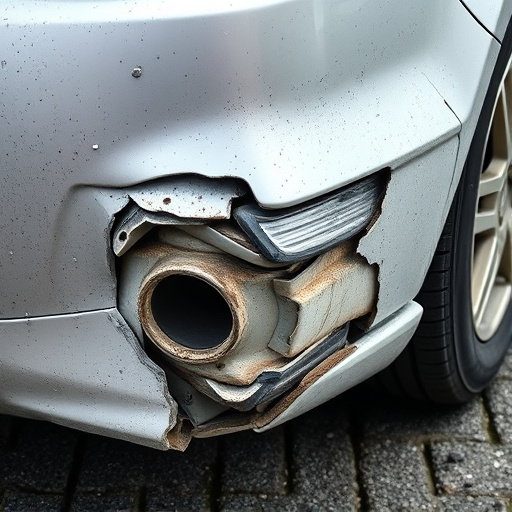 damaged car bumper
