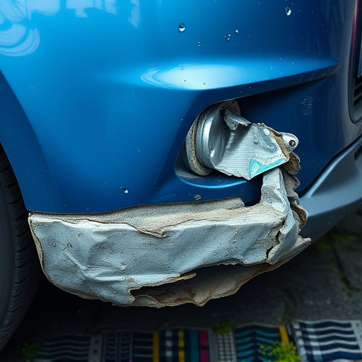 damaged car bumper