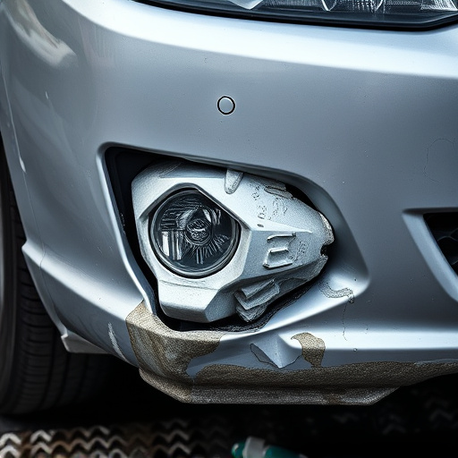 damaged car bumper