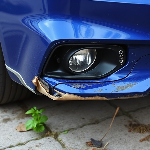 damaged car bumper