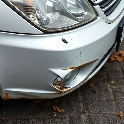 damaged car bumper