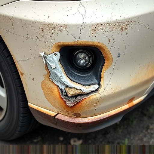 damaged car bumper