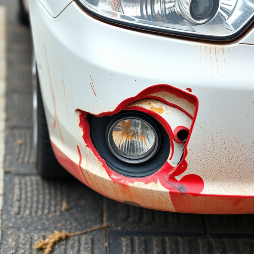 damaged car bumper