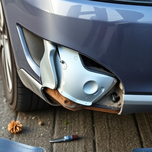 damaged car bumper