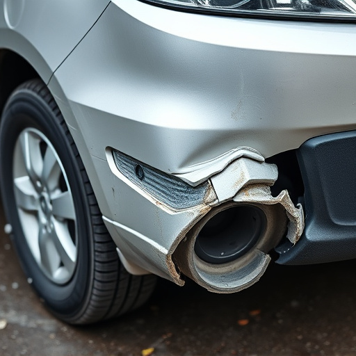damaged car bumper