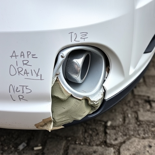 damaged car bumper