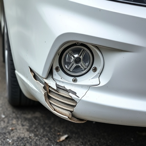 damaged car bumper