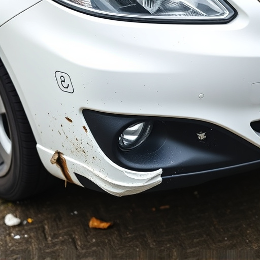 damaged car bumper
