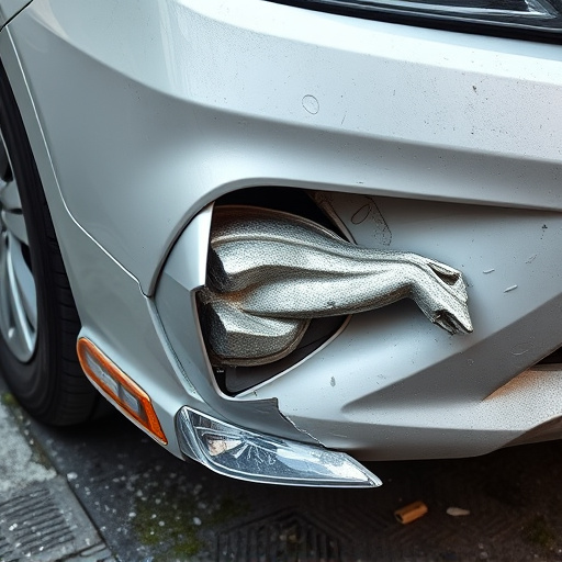 damaged car bumper