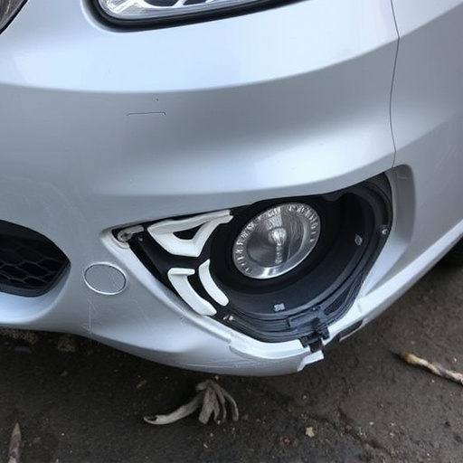damaged car bumper