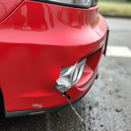damaged car bumper