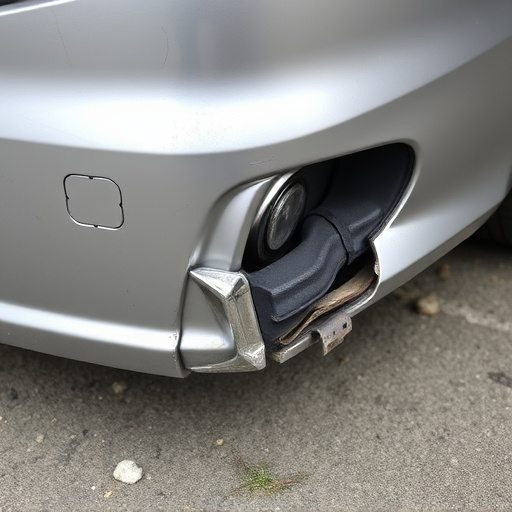 damaged car bumper