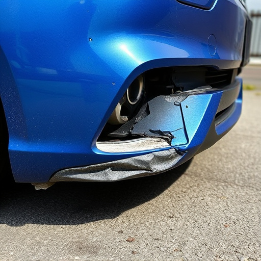 damaged car bumper
