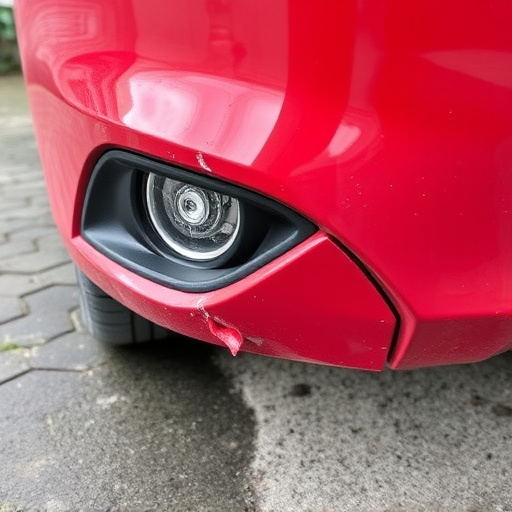 damaged car bumper
