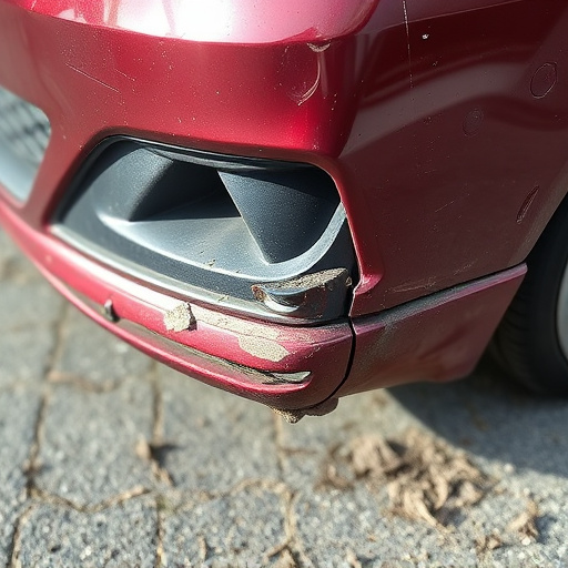 damaged car bumper
