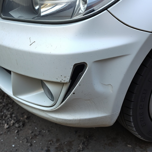 damaged car bumper