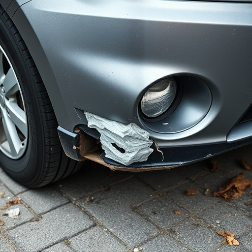 damaged car bumper