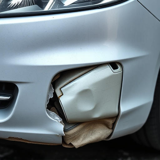 damaged car bumper