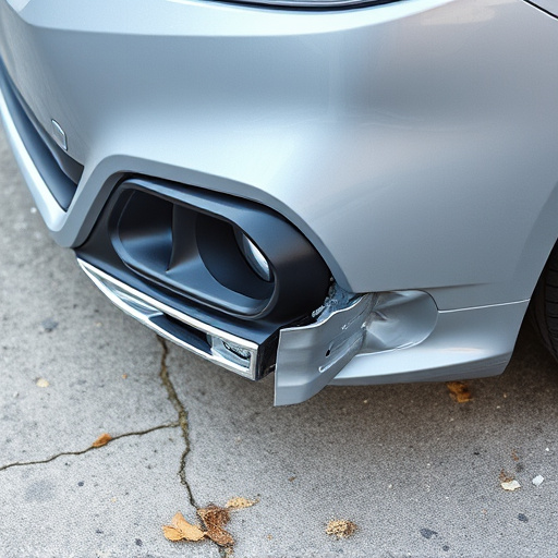 damaged car bumper