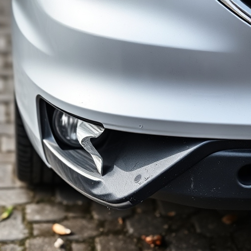 damaged car bumper