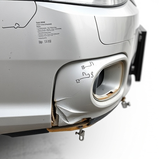 damaged car bumper