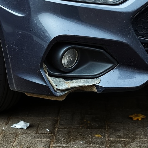 damaged car bumper
