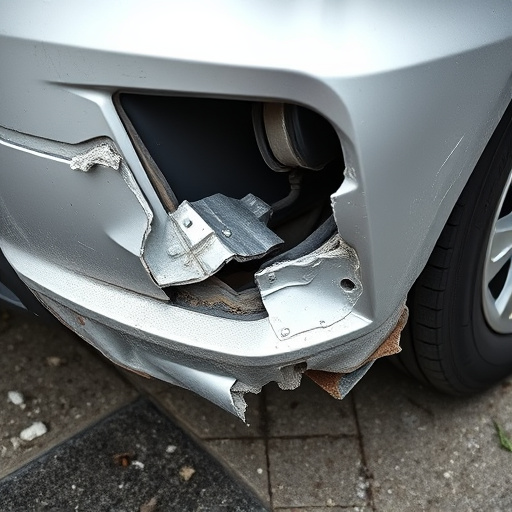 damaged car bumper