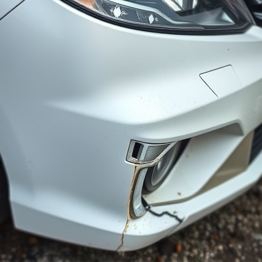 damaged car bumper
