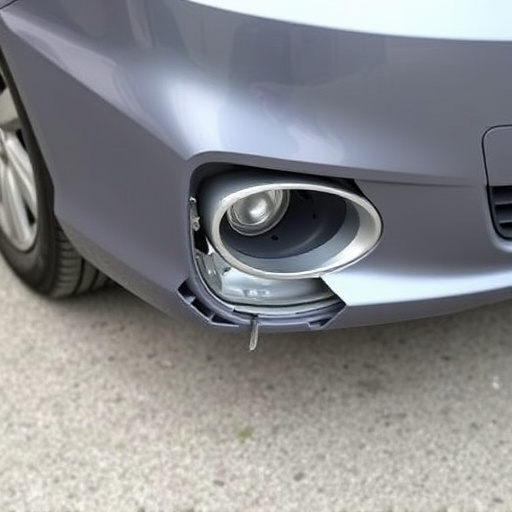 damaged car bumper