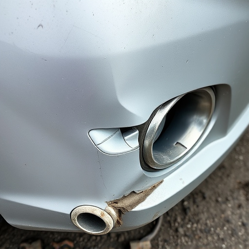 damaged car bumper