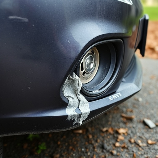 damaged car bumper