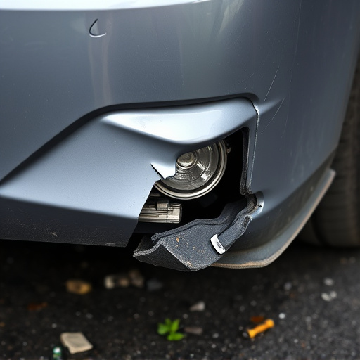 damaged car bumper