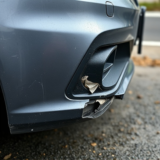 damaged car bumper