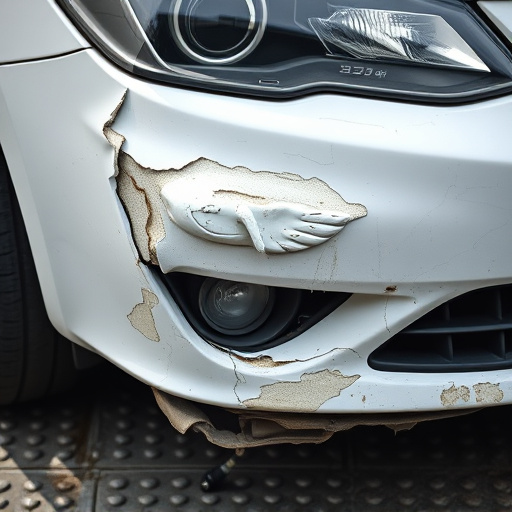 damaged car bumper