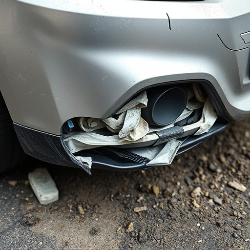 damaged car bumper