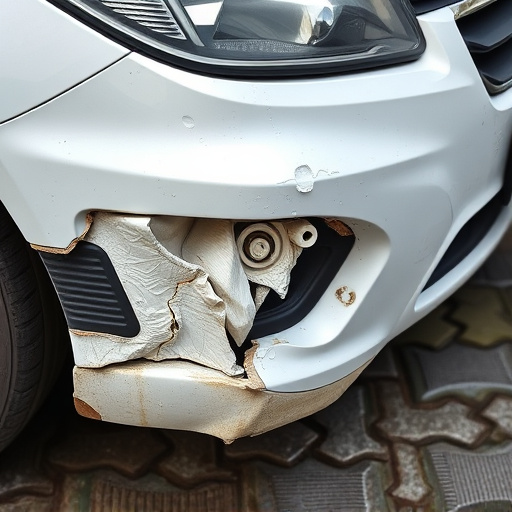 damaged car bumper