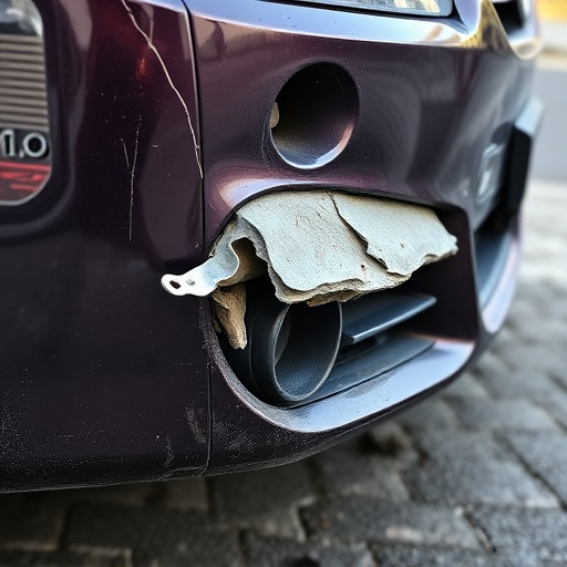 damaged car bumper