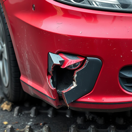 damaged car bumper