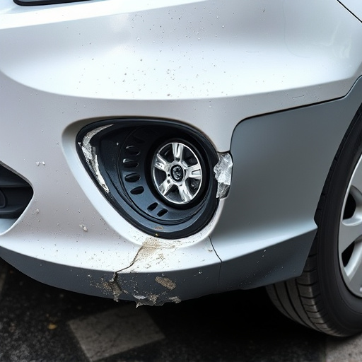 damaged car bumper