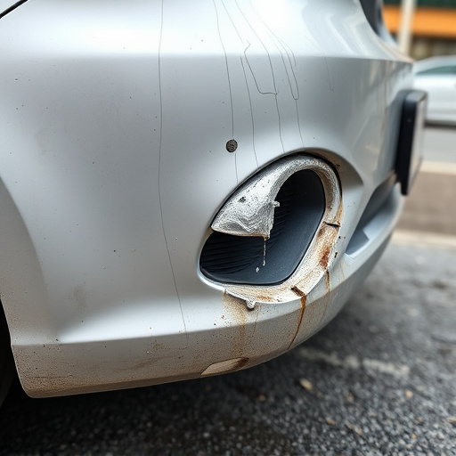 damaged car bumper